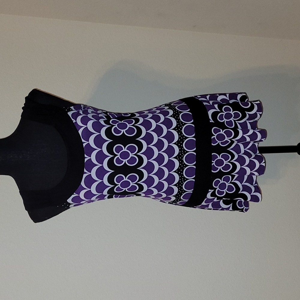 💜HP💜Purple/Black/White Print Tank Top💜